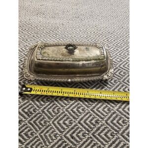 Crosby SILVER PLATE ~ COVERED BUTTER DISH No Glass Insert